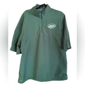 Nike Dri Fit New York Jets On Field 1/2 Zip Training Windbreaker Pullover XL EUC